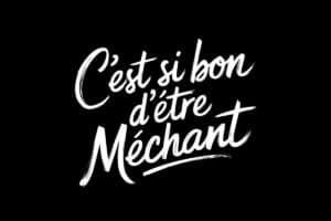 Texte humoristique sur fond noir, style manuscrit