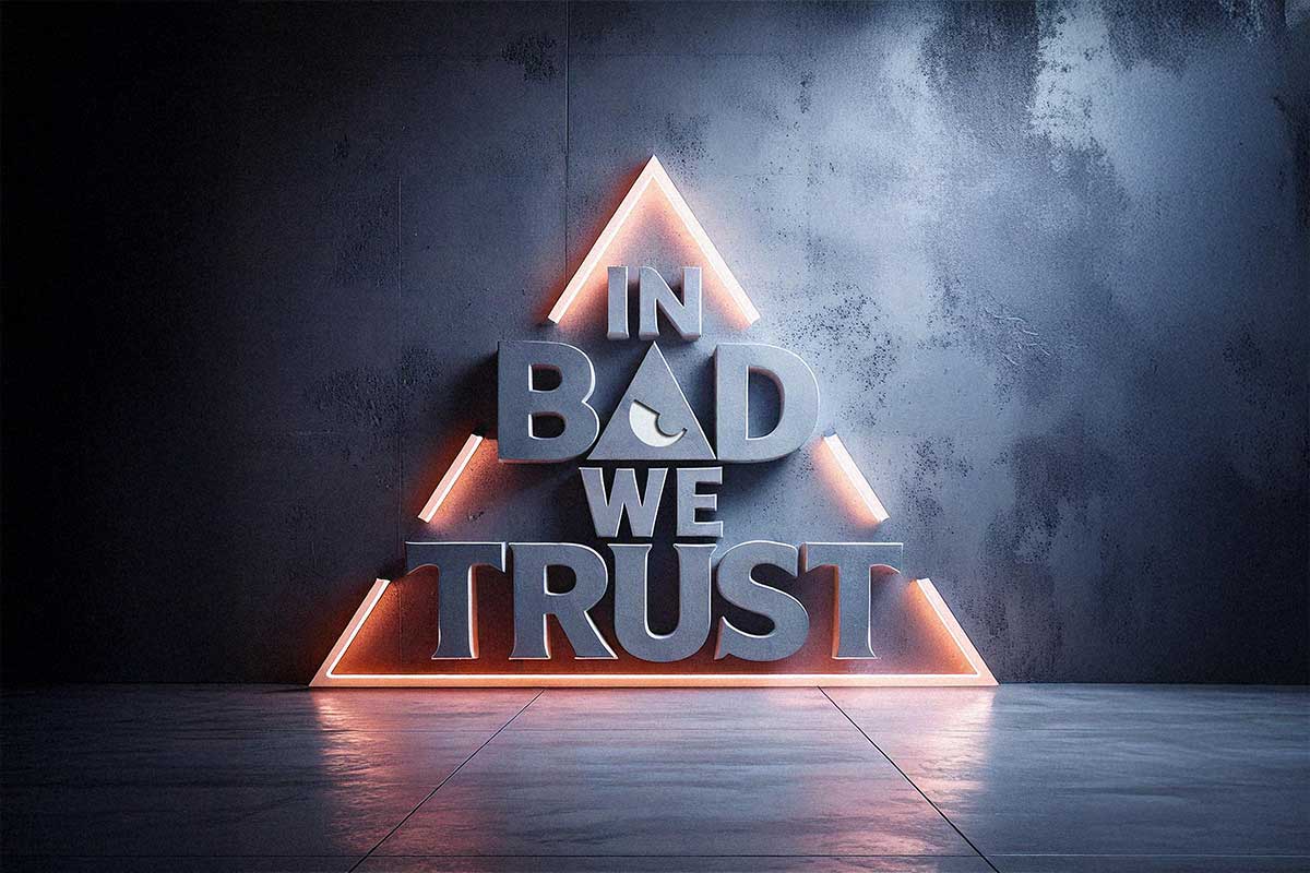 Texte néon artistique sur mur sombre