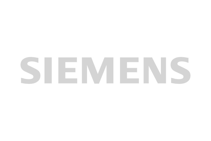 Logo Siemens gris sur fond noir
